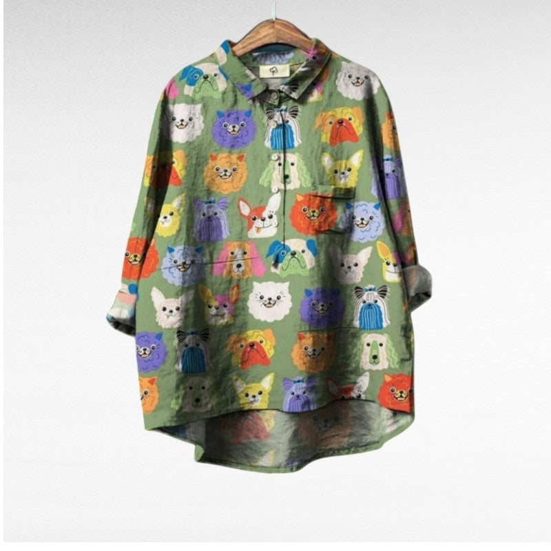 Ava Women's Shirt | Artistic Print, Relaxed Fit - 10