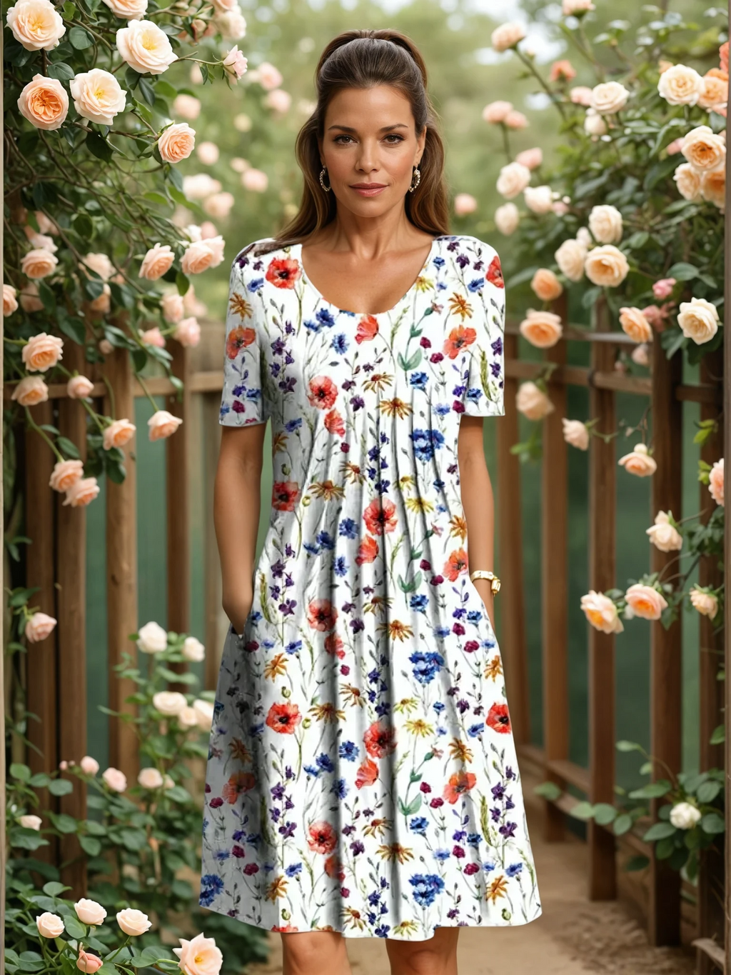 Mari Women's A-Line Dress | Soft Breathable Fabric, Plus Size Available - 1