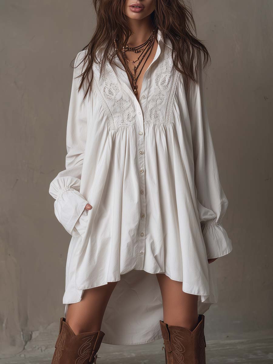 Rina Women's Mini Dress | Elegant Lace, Irregular Hem - 1