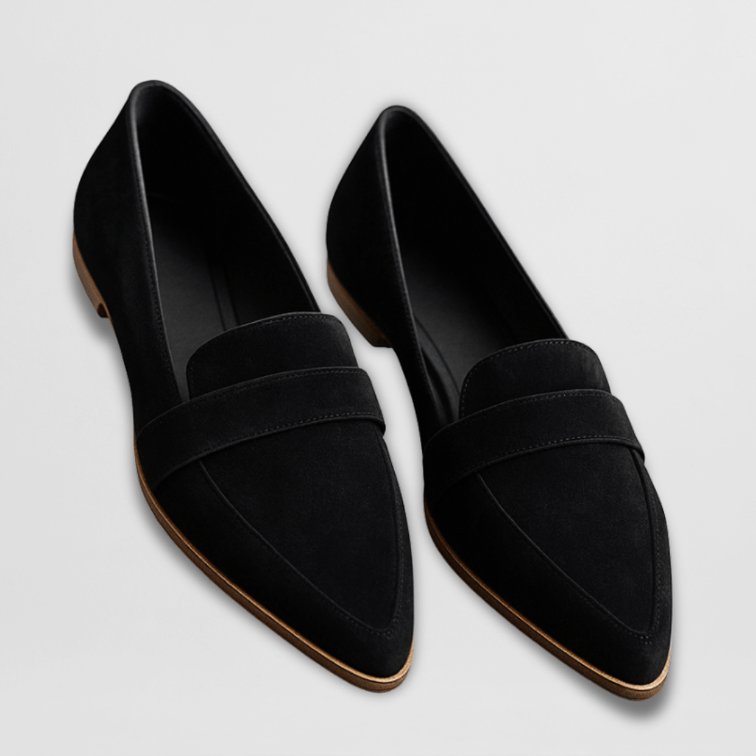 Savvy Women's Black Loafers | Soft Suede, Orthopedic Comfort - 3