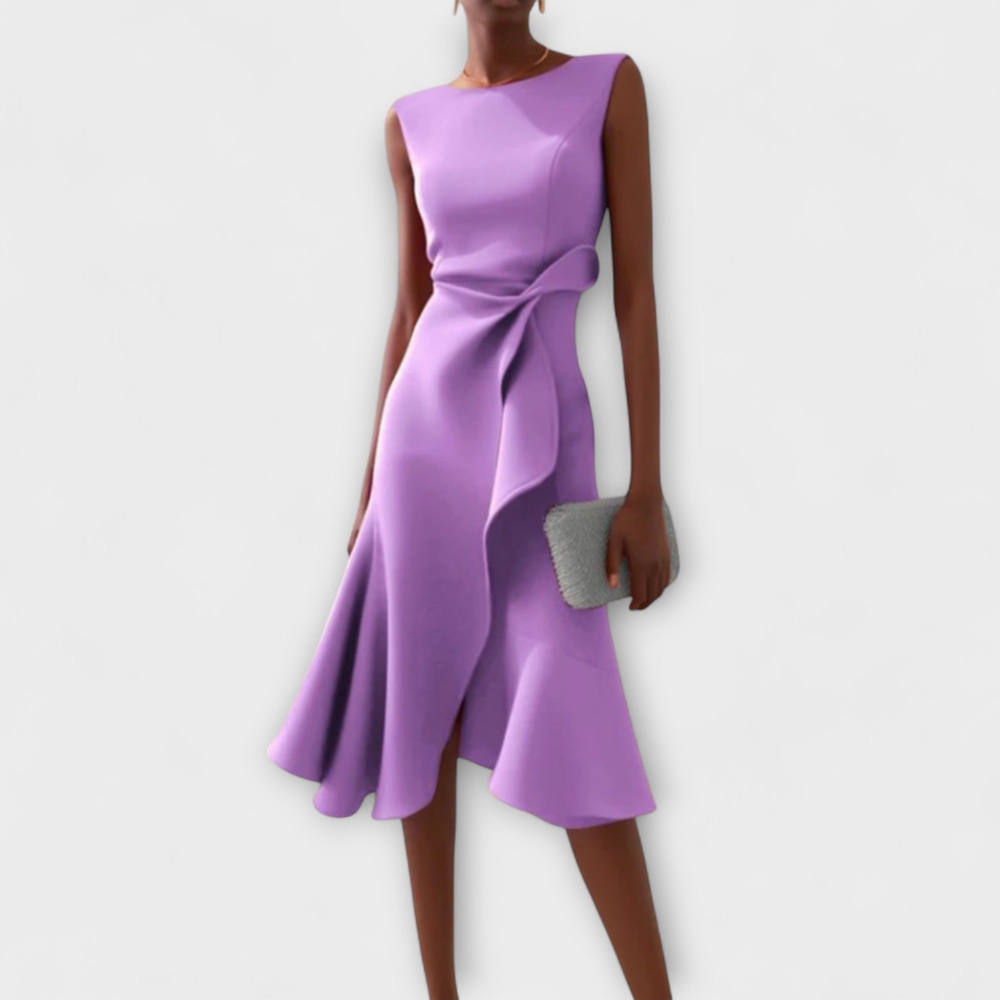 Sierra Women's Midi Dress | Asymmetric Draped Design, Perfect for Summer and Formal Occasions - 5
