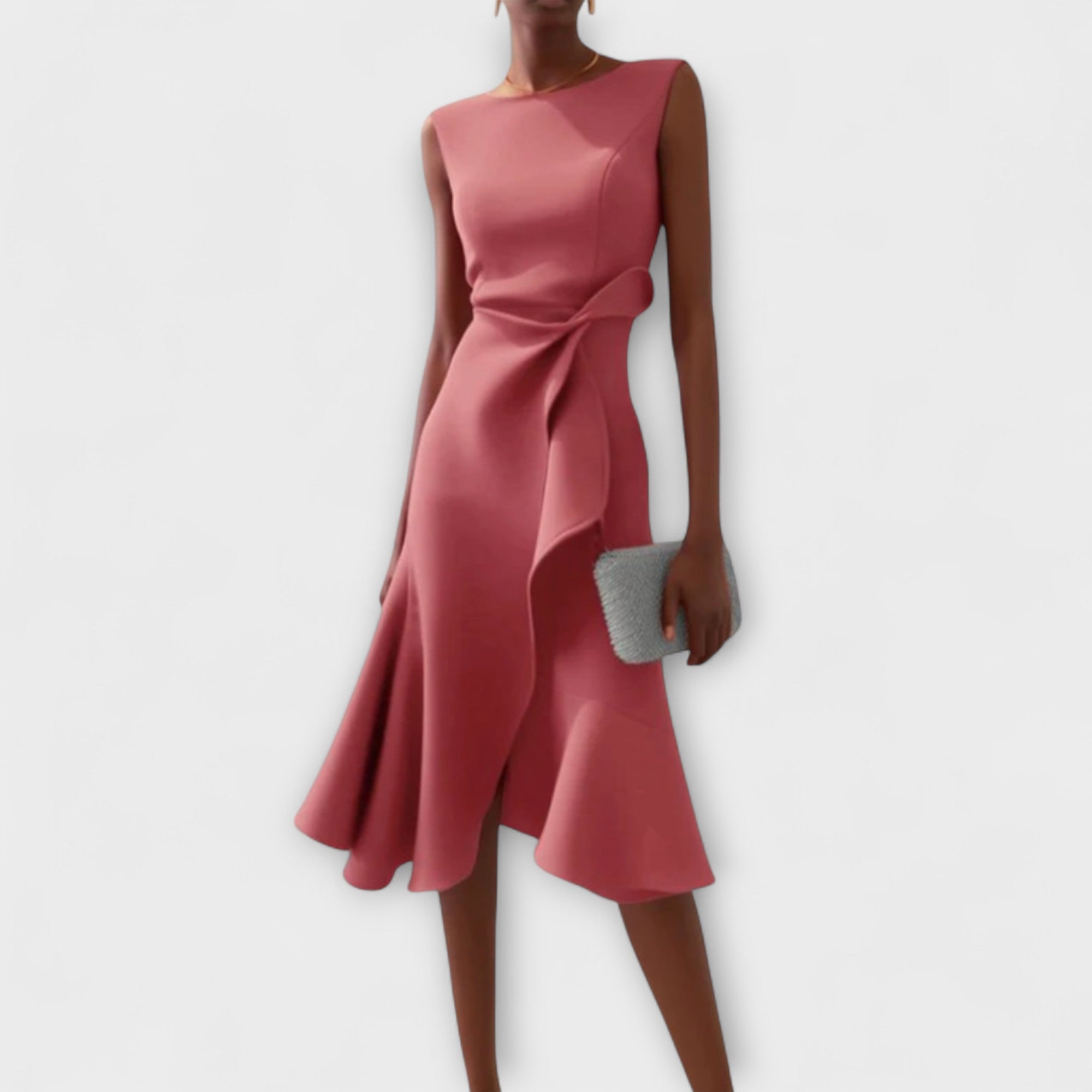 Sierra Women's Midi Dress | Asymmetric Draped Design, Perfect for Summer and Formal Occasions - 3