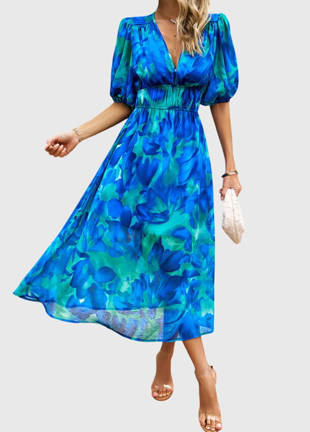 Mira Women's Midi Dress | Floral Print, Flattering Fit - 8