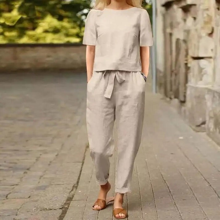 Lina Women's Set | Soft Cotton-Polyester Blend Loungewear - 2