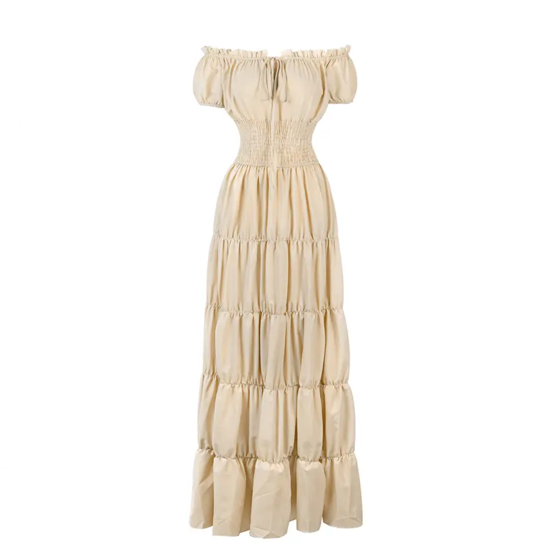 Raven Women's Renaissance Dress | Smocked Waist, Floor-Length Glamour - 1