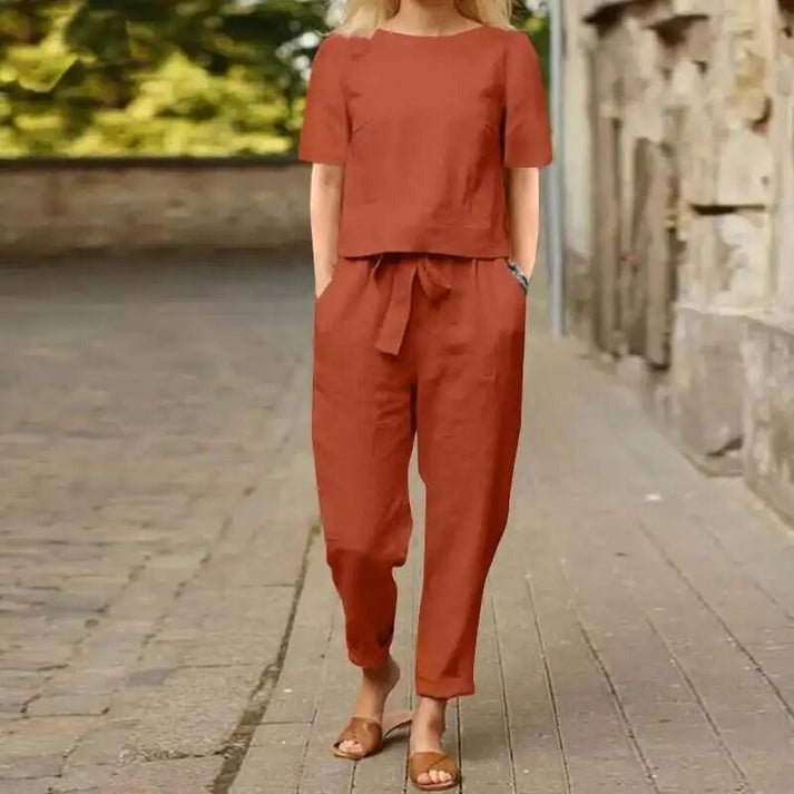 Lina Women's Set | Soft Cotton-Polyester Blend Loungewear - 3
