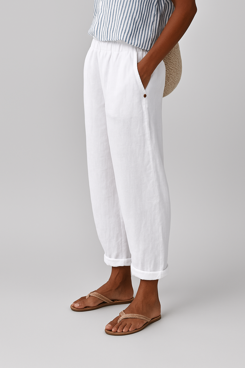 Nora Women's Pants | Comfortable Elastic Waist with Pockets, Relaxed Fit - 6