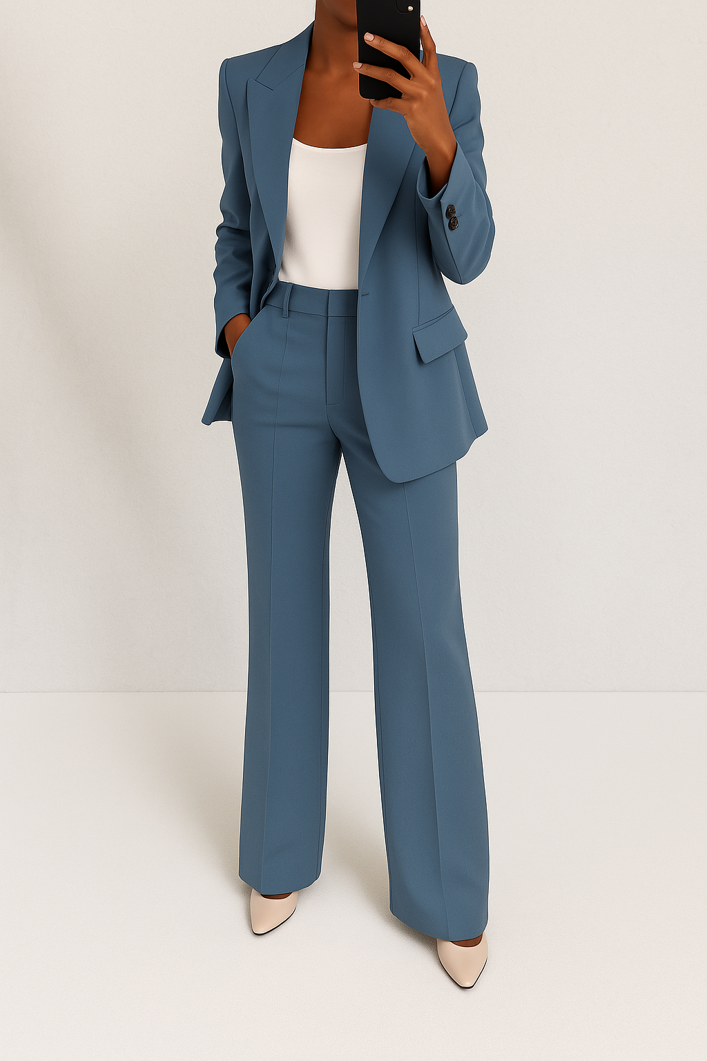 Seravelle Women's Suit | Tailored White Pant Suit for Elegant Style - 7