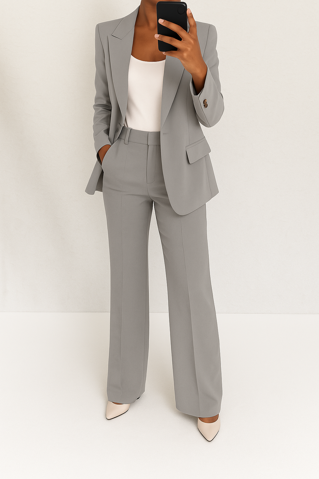 Seravelle Women's Suit | Tailored White Pant Suit for Elegant Style - 8