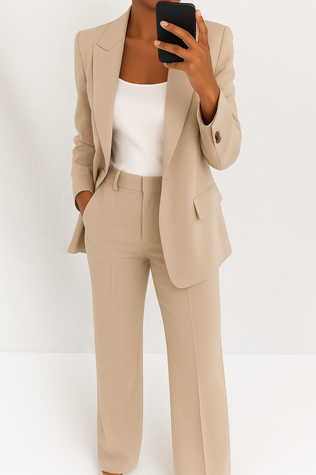 Seravelle Women's Suit | Tailored White Pant Suit for Elegant Style - 3
