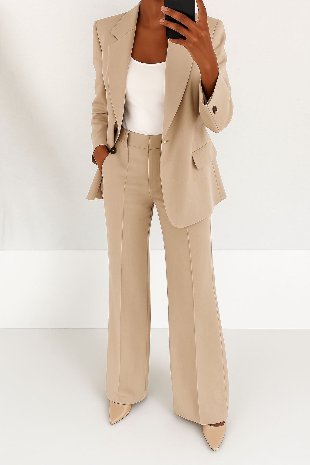 Seravelle Women's Suit | Tailored White Pant Suit for Elegant Style - 9