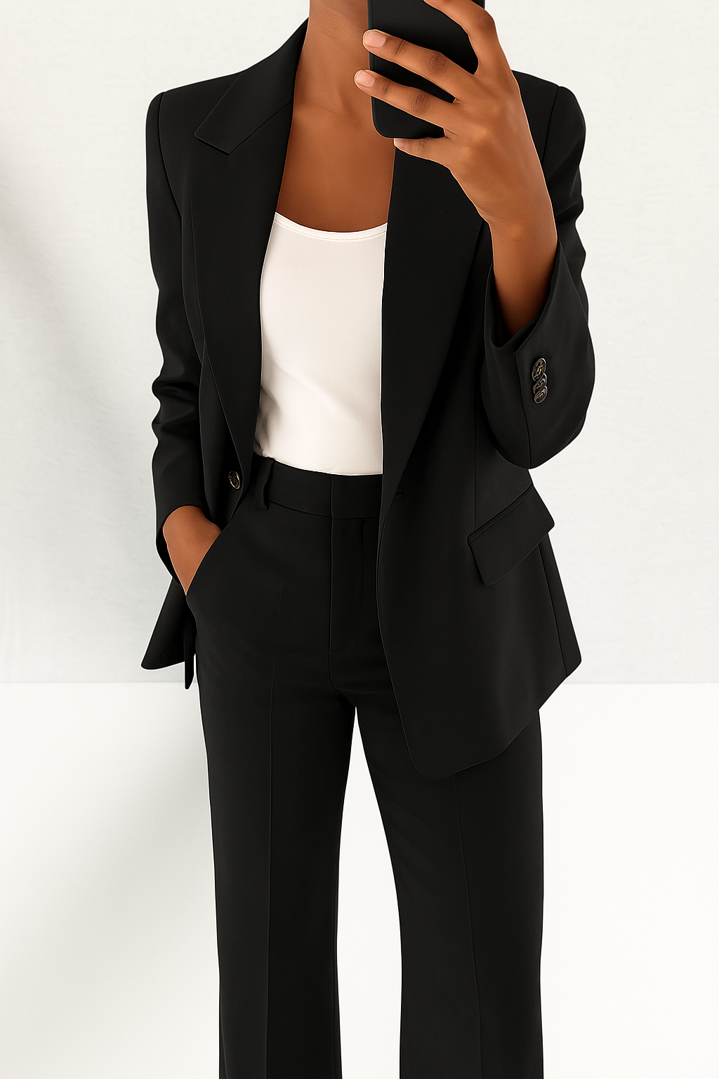 Seravelle Women's Suit | Tailored White Pant Suit for Elegant Style - 6