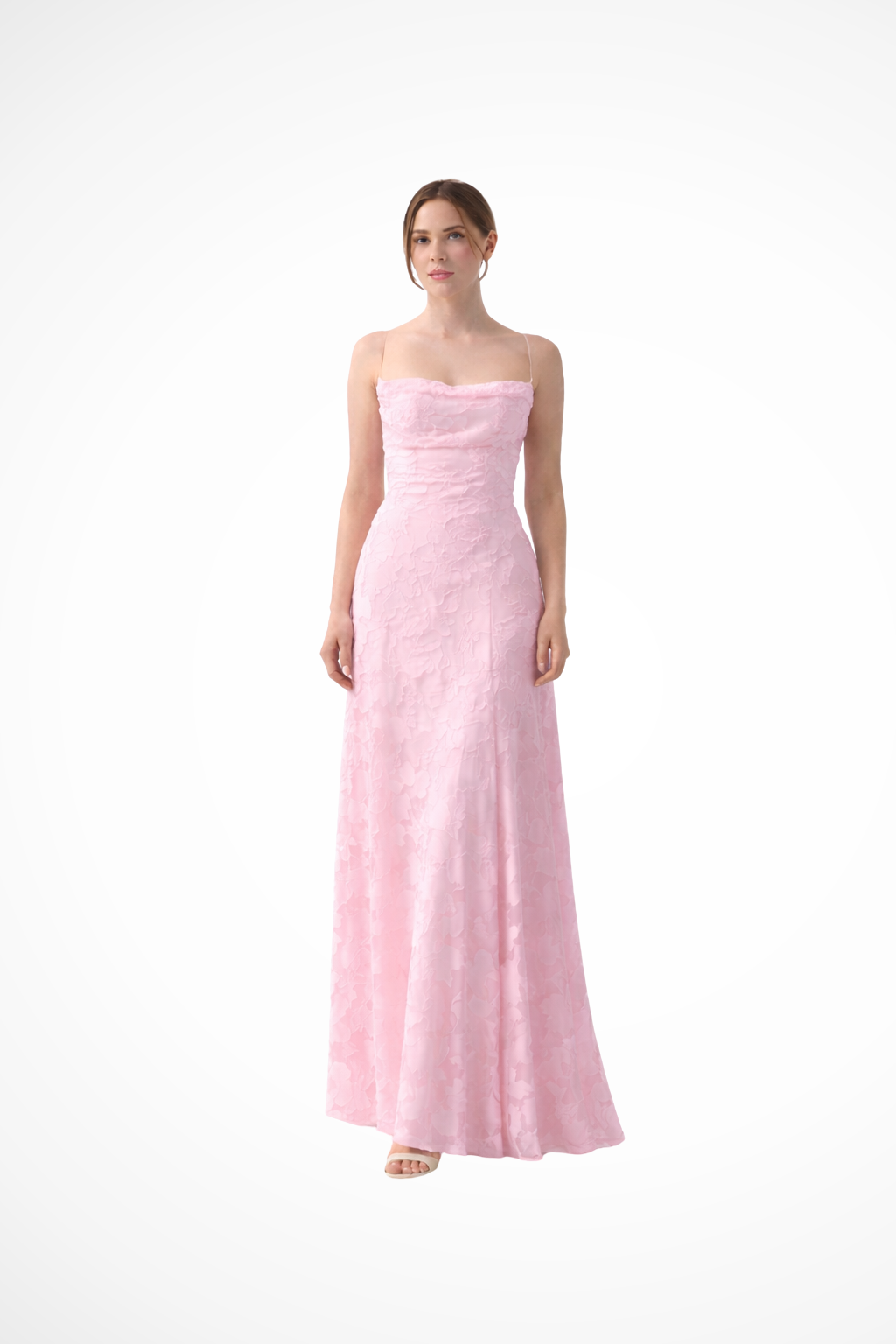 Rosa Women's Maxi Dress | Floral Jacquard, Backless Design - 8