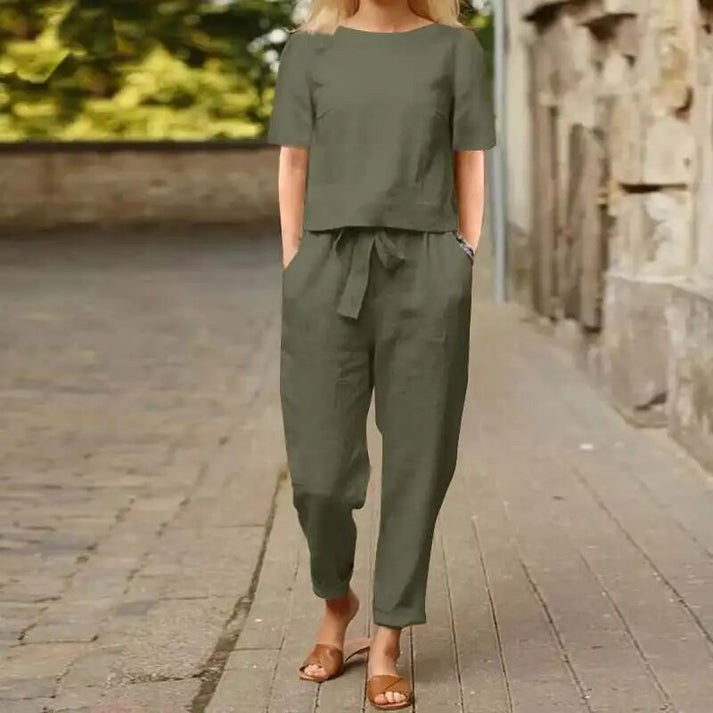 Lina Women's Set | Soft Cotton-Polyester Blend Loungewear - 4