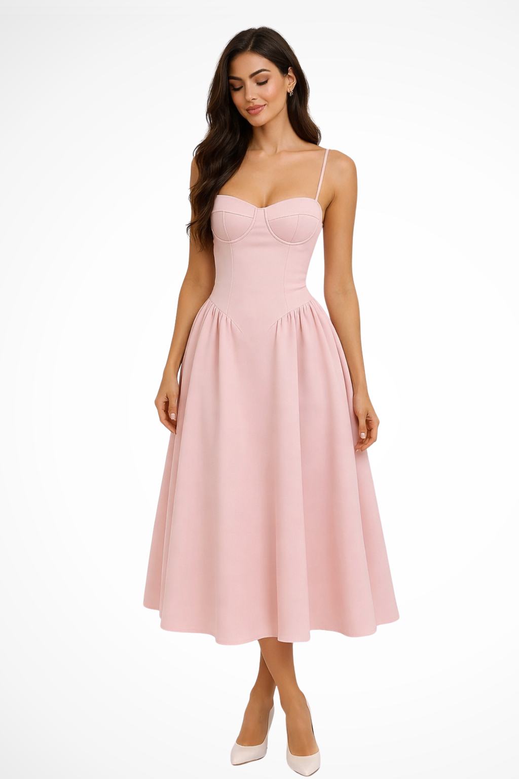 Sera Women's Midi Dress | Corset Bodice, Elegant A-Line, Summer Cocktail - 1