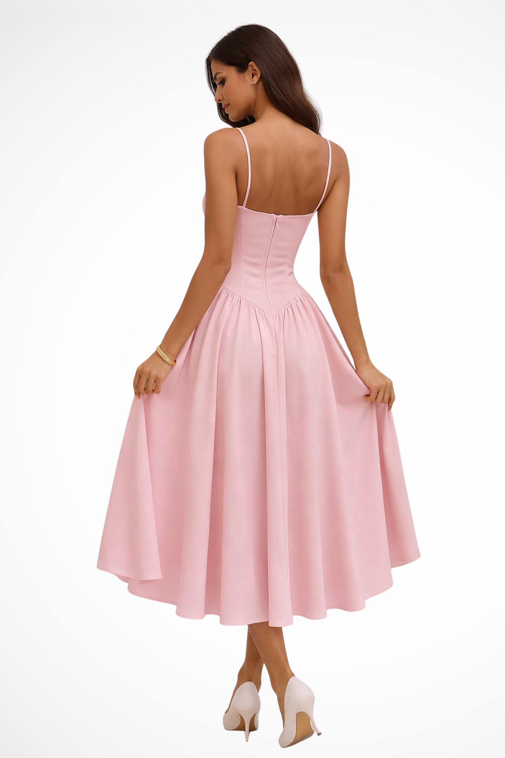 Sera Women's Midi Dress | Corset Bodice, Elegant A-Line, Summer Cocktail - 2
