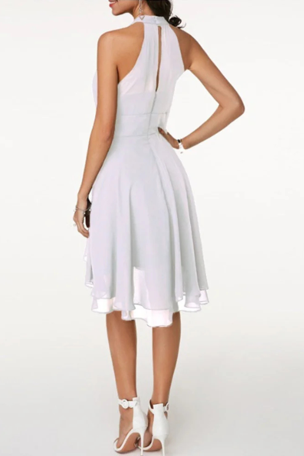 Elysia Women's Mini Dress | Halter Neck, Ruffled Hem, Lightweight Summer Style - 7