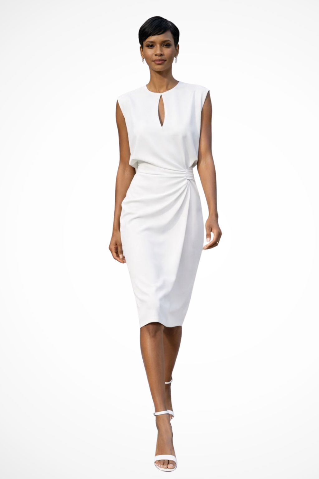Cressida Women's Midi Dress | Ruched Wrap Design, Versatile Summer Style - 3
