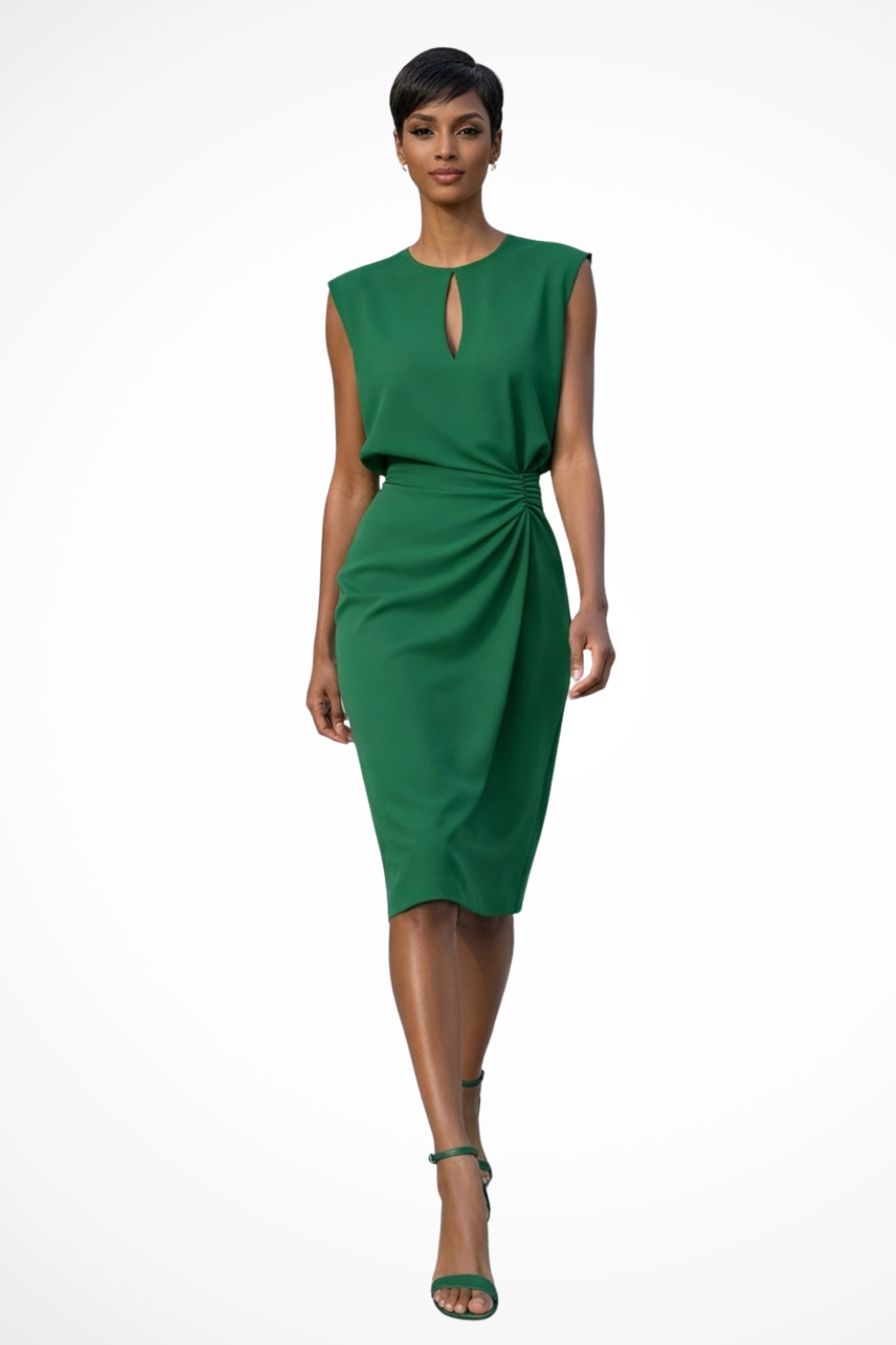 Cressida Women's Midi Dress | Ruched Wrap Design, Versatile Summer Style - 5