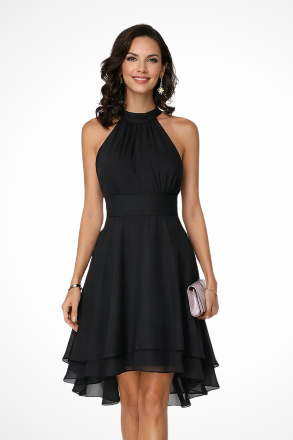 Elysia Women's Mini Dress | Halter Neck, Ruffled Hem, Lightweight Summer Style - 1