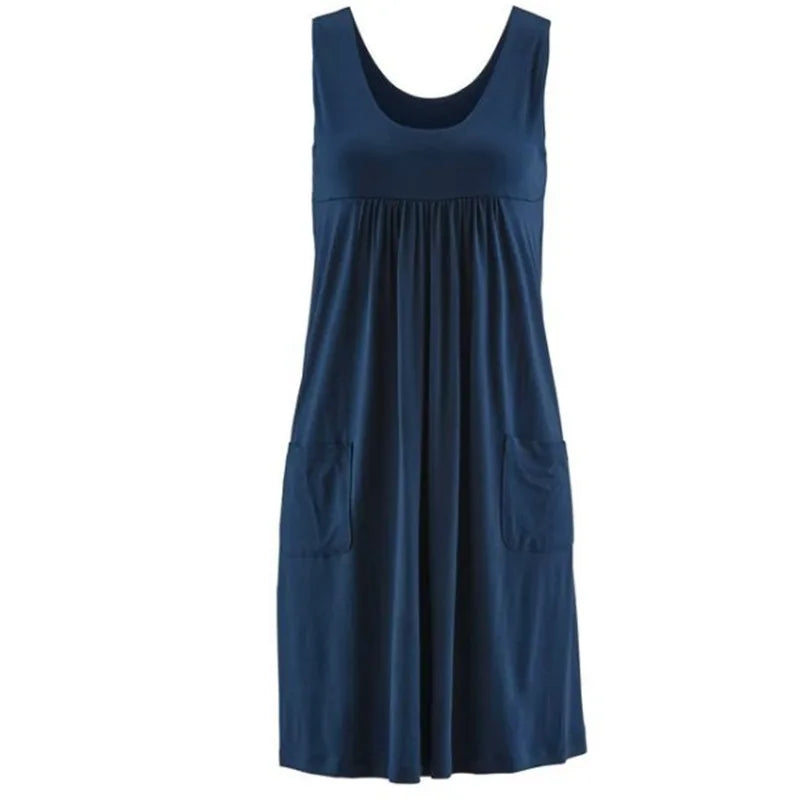 Fiona Women's Summer Dress | Striped Loose Sleeveless, Breathable Fabric - 5