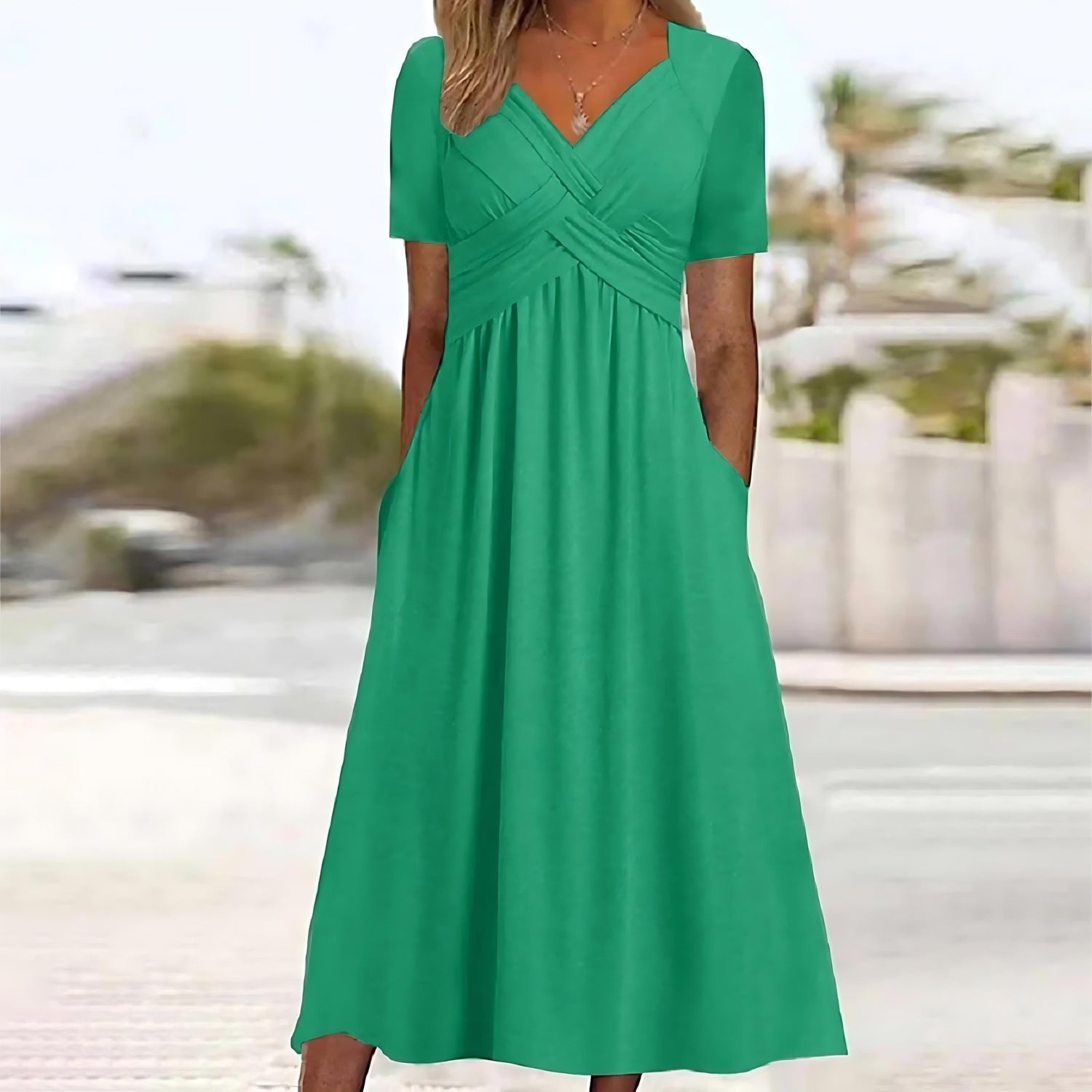 Ivy Women's A-Line Midi Dress | Soft Fabric, Elegant Design - 1