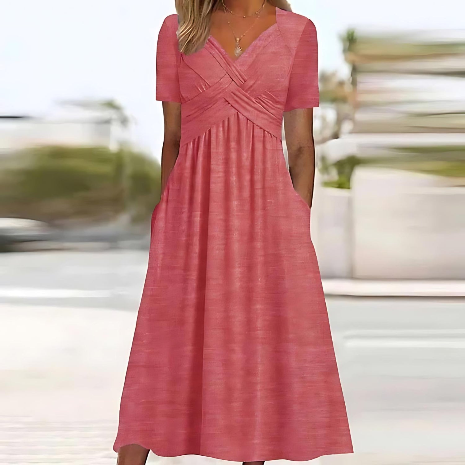 Ivy Women's A-Line Midi Dress | Soft Fabric, Elegant Design - 4