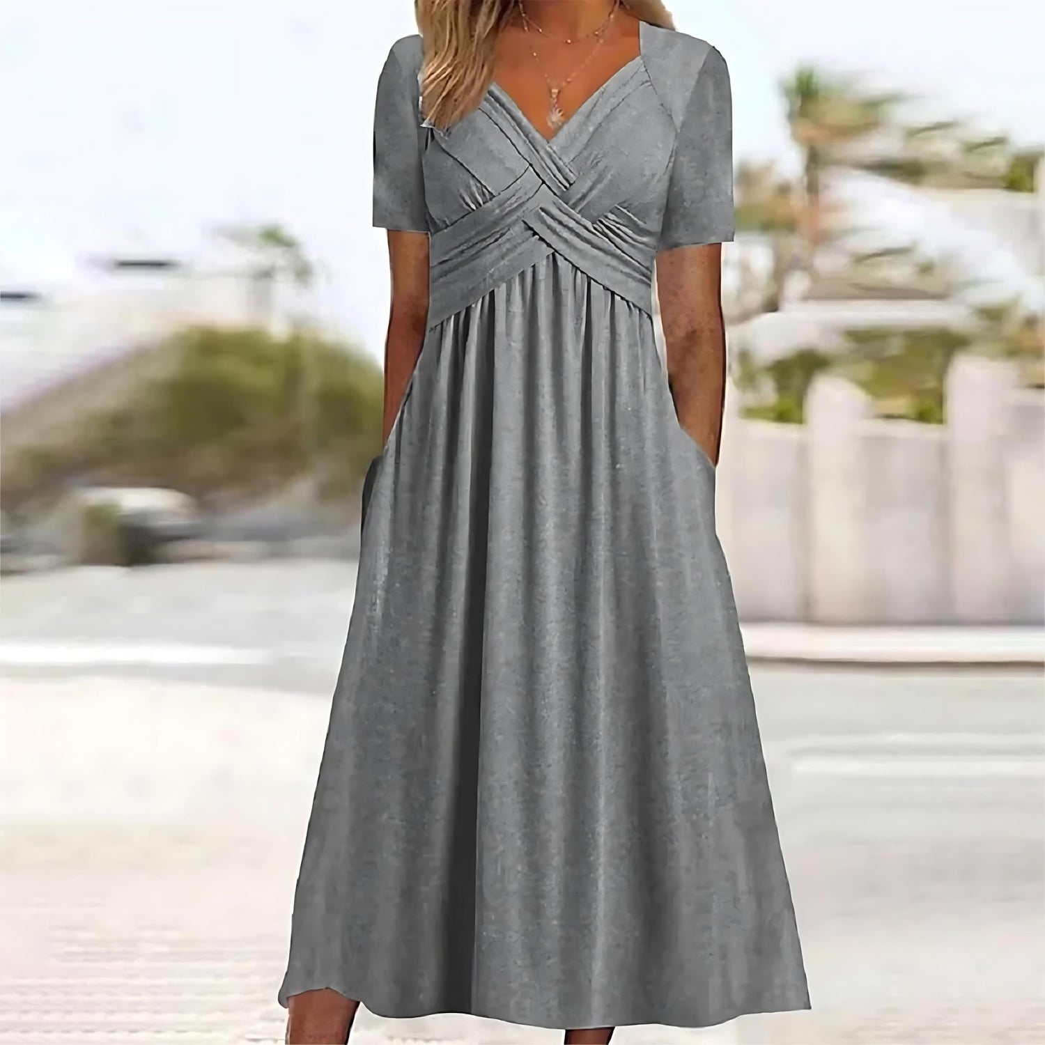 Ivy Women's A-Line Midi Dress | Soft Fabric, Elegant Design - 3