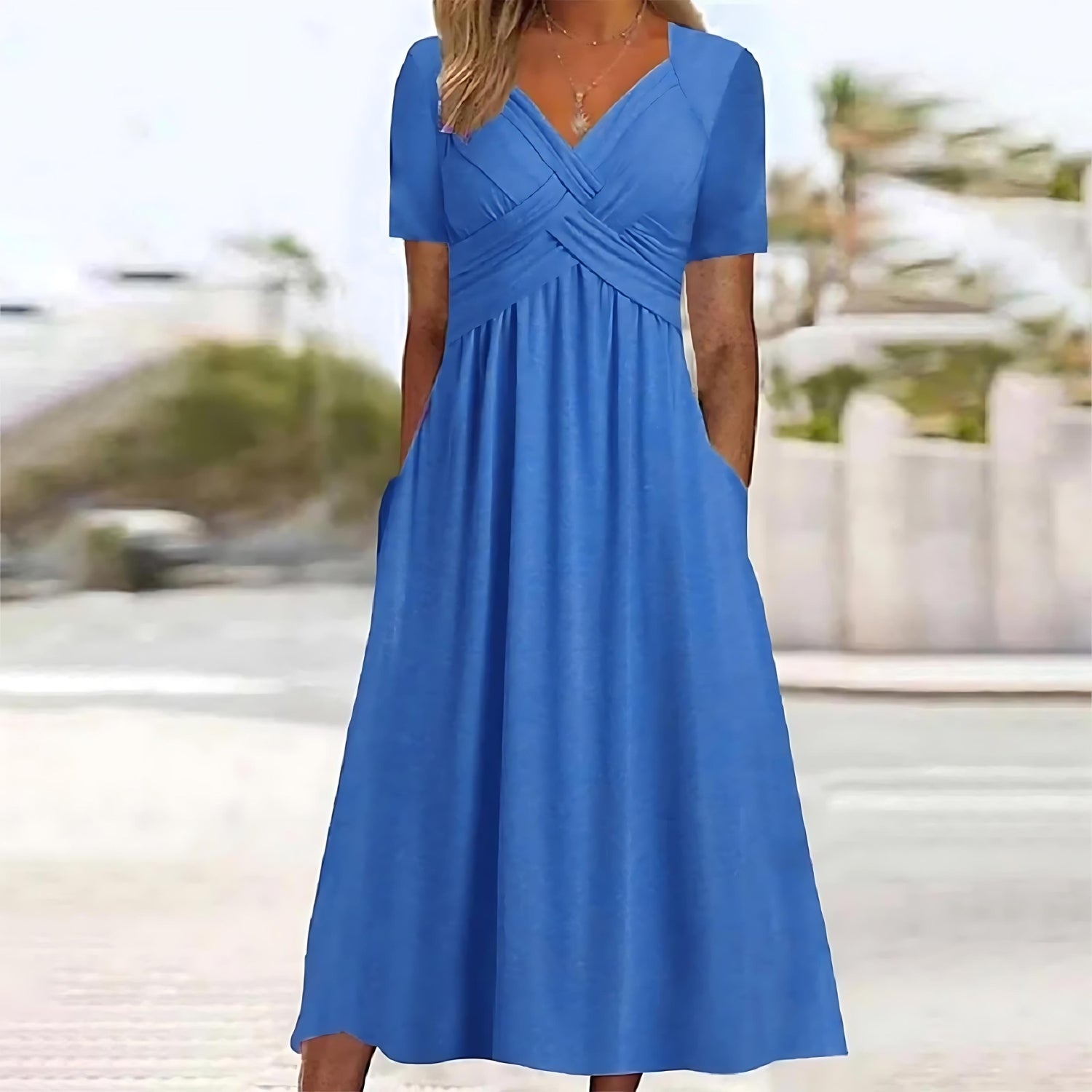 Ivy Women's A-Line Midi Dress | Soft Fabric, Elegant Design - 5
