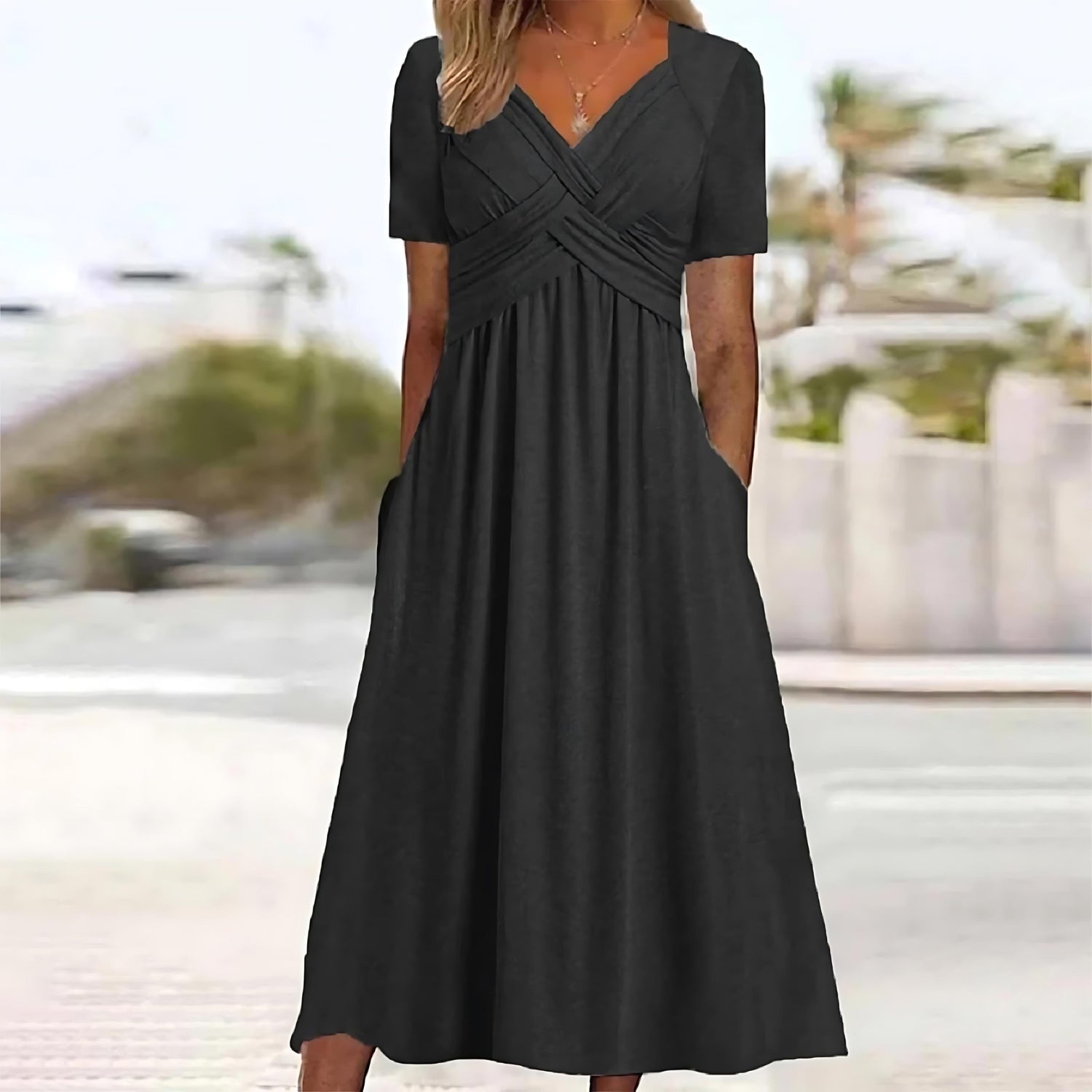 Ivy Women's A-Line Midi Dress | Soft Fabric, Elegant Design - 2