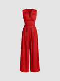 Chic Sleeveless Wide-Leg Womens Jumpsuit – Elegant Black or White Jumpsuit for Versatile Styling and All-Day Comfort - 2