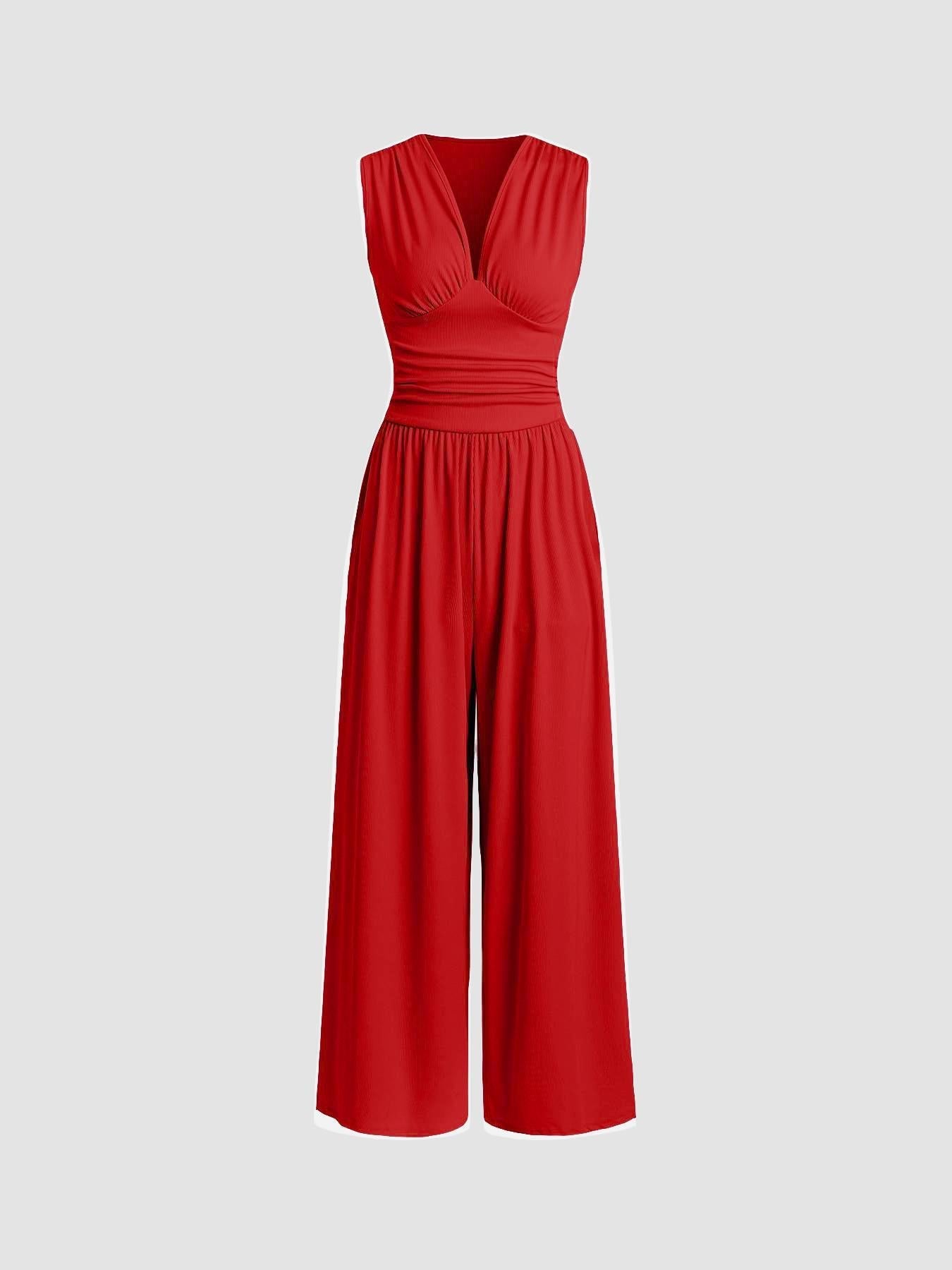 Chic Sleeveless Wide-Leg Womens Jumpsuit – Elegant Black or White Jumpsuit for Versatile Styling and All-Day Comfort - 2