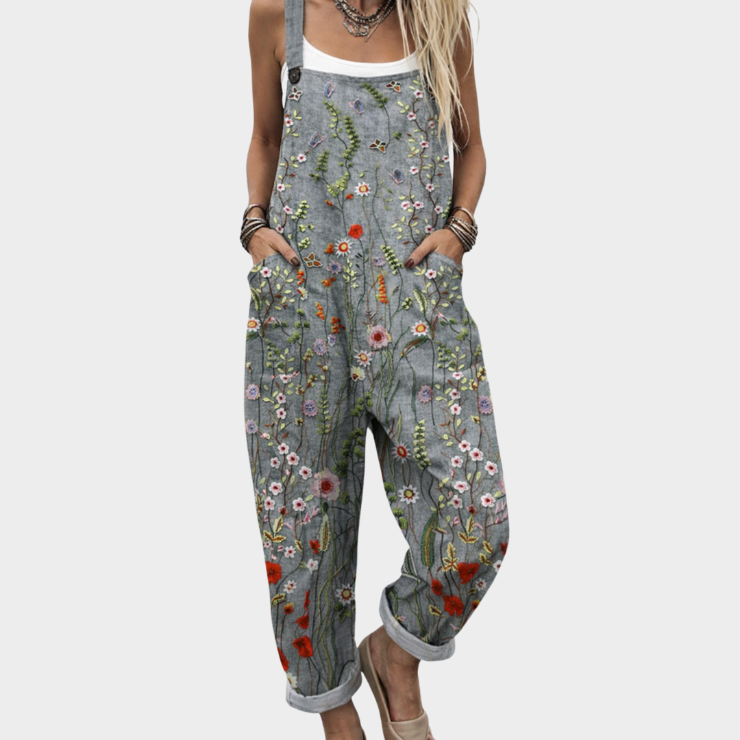 Rina Women's Jumpsuit | Printed Relaxed Fit, Adjustable Straps - 2