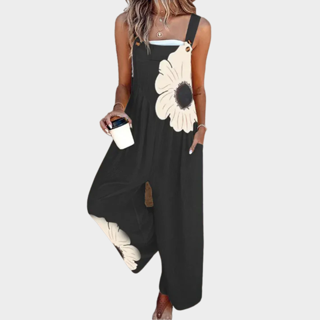 Rina Women's Jumpsuit | Printed Relaxed Fit, Adjustable Straps - 3