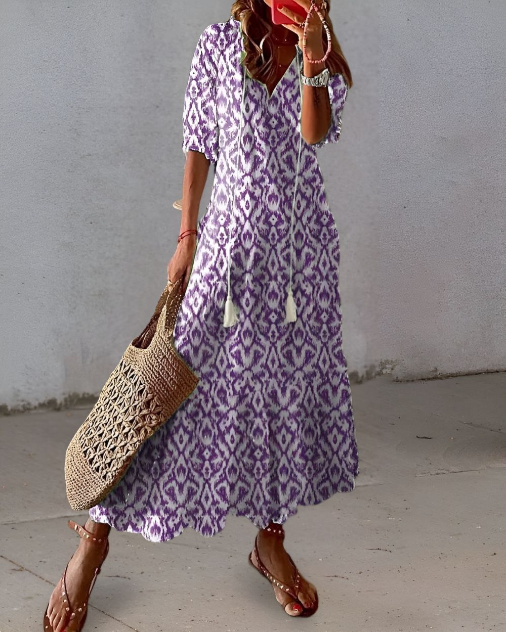 Celina Women's Maxi Dress | Bohemian Style, Flowy Fit, Breathable Fabric - 3