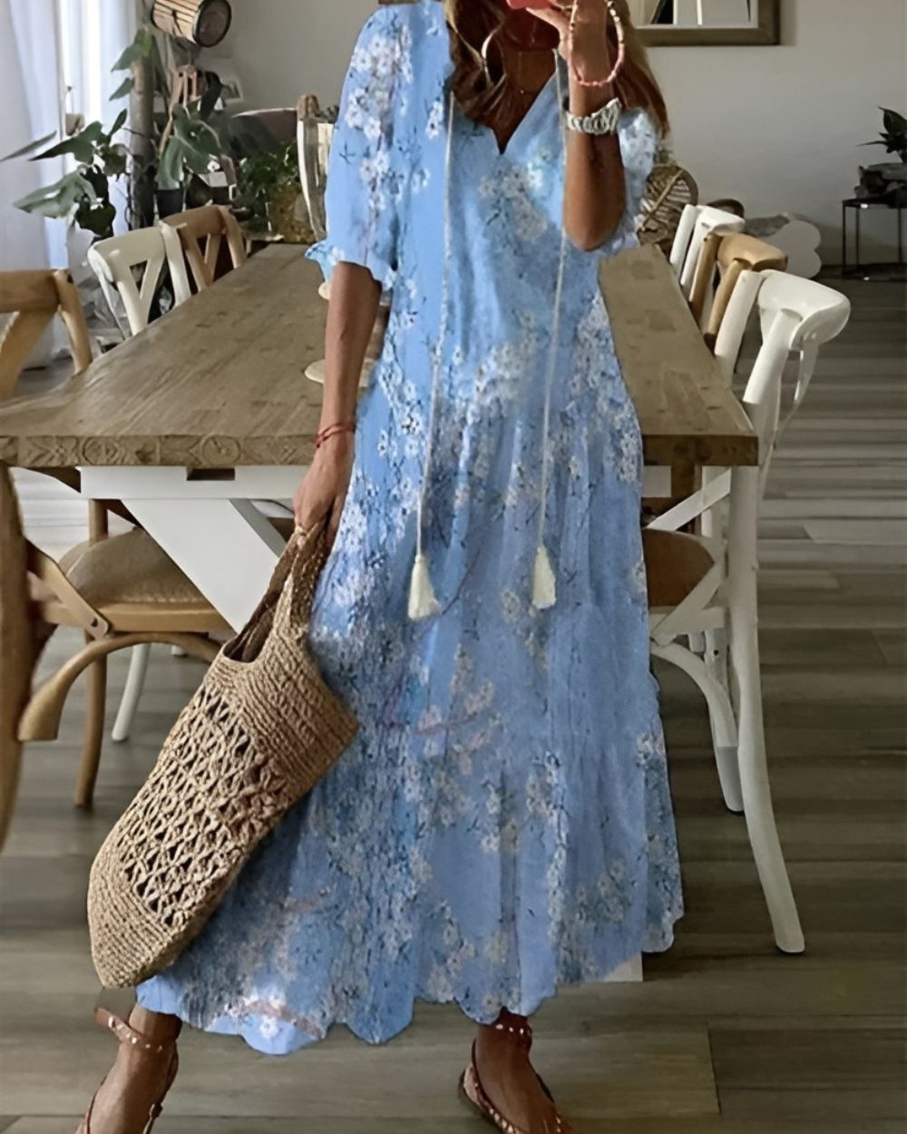 Celina Women's Maxi Dress | Bohemian Style, Flowy Fit, Breathable Fabric - 4
