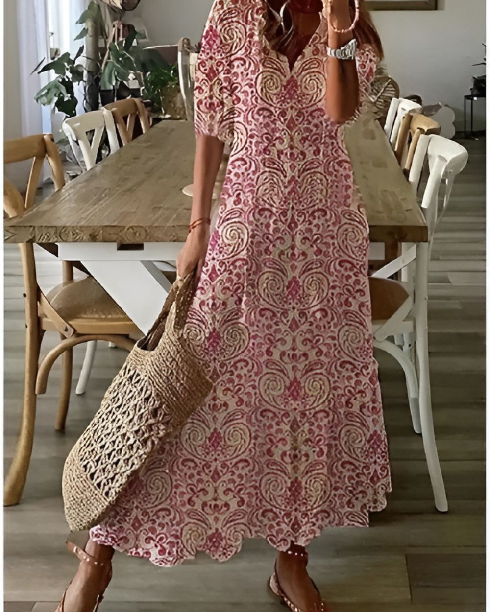 Celina Women's Maxi Dress | Bohemian Style, Flowy Fit, Breathable Fabric - 5