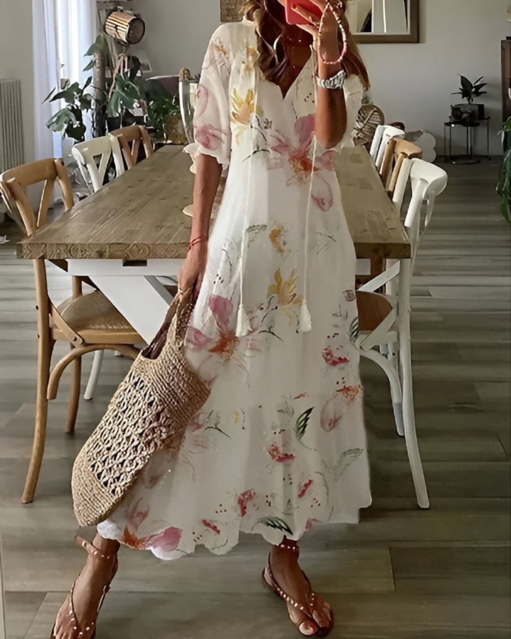 Celina Women's Maxi Dress | Bohemian Style, Flowy Fit, Breathable Fabric - 6
