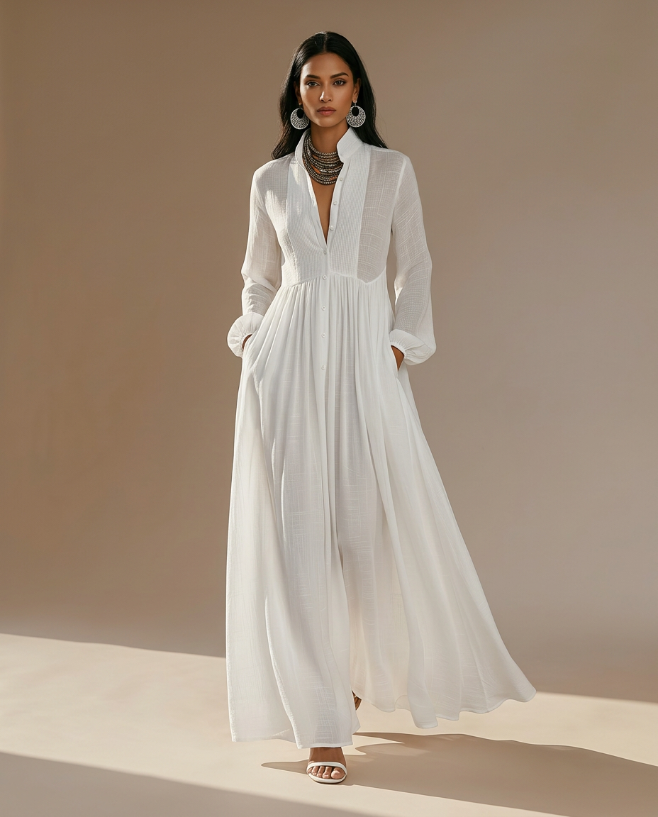 Rhea Women's Maxi Dress | Lightweight Fabric, Elegant Silhouette, Plus Size Available - 4