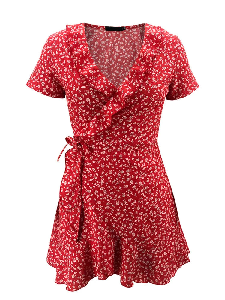 Flora Women's Mini Dress | Elegant A-Line with Ruffles - 4