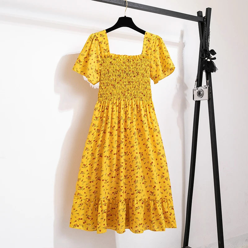 Sera Women's Midi Dress | Lightweight Chiffon, Floral Print - 6