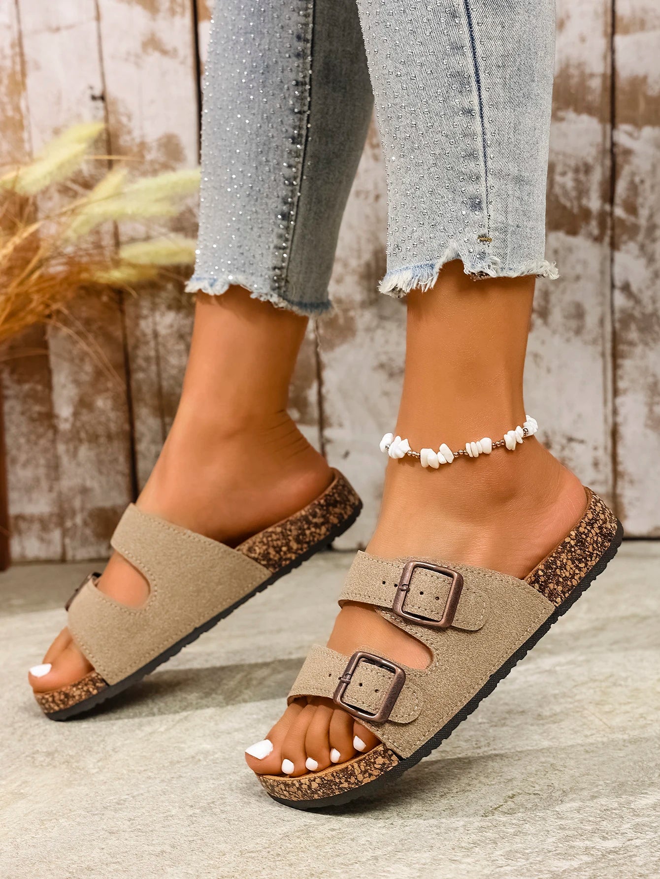 Vera Women's Mules | Vintage Casual Design, Adjustable Buckle - 5