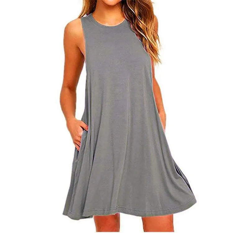 Willa Women's T-Shirt Dress | Casual Swing with Pockets - 14
