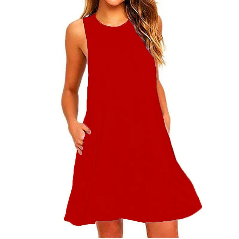 Willa Women's T-Shirt Dress | Casual Swing with Pockets - 10