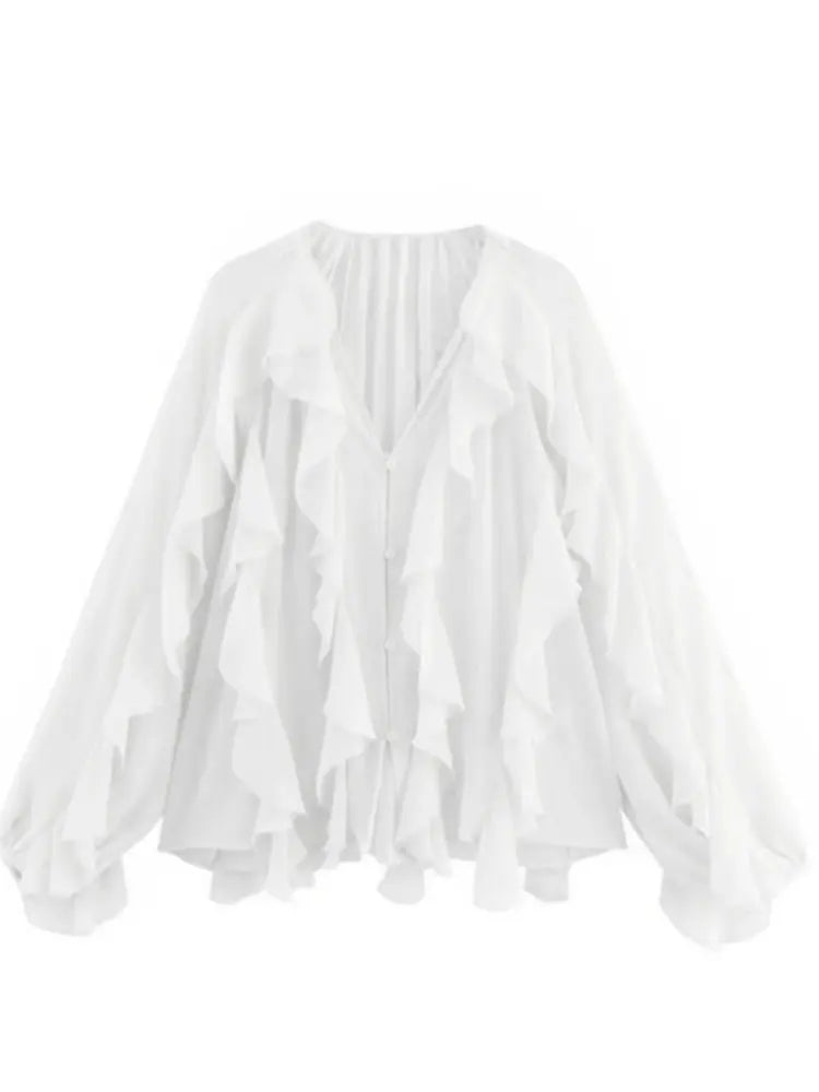 Lina Women's Layered Blouse | Elegant V-Neck Design - 11