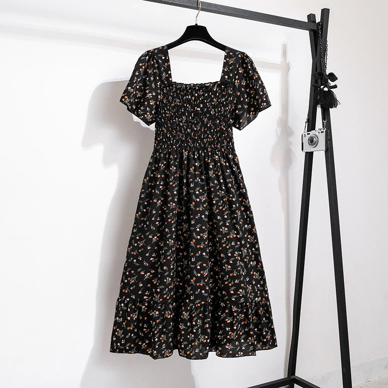 Sera Women's Midi Dress | Lightweight Chiffon, Floral Print - 8