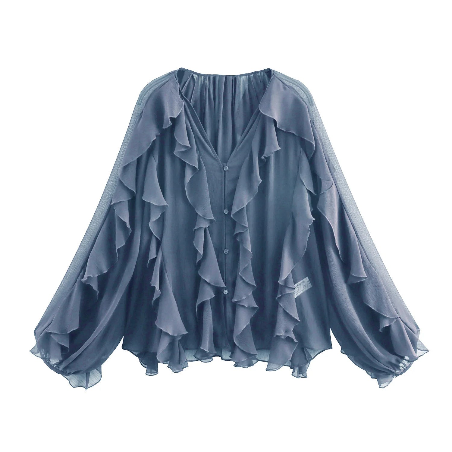 Lina Women's Layered Blouse | Elegant V-Neck Design - 9