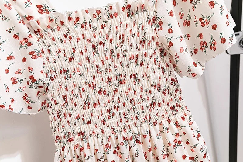 Sera Women's Midi Dress | Lightweight Chiffon, Floral Print - 5