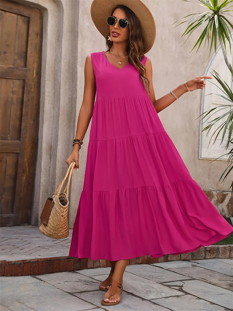 Evelyn Women's Summer Dress | Elegant Yellow & Black - 4
