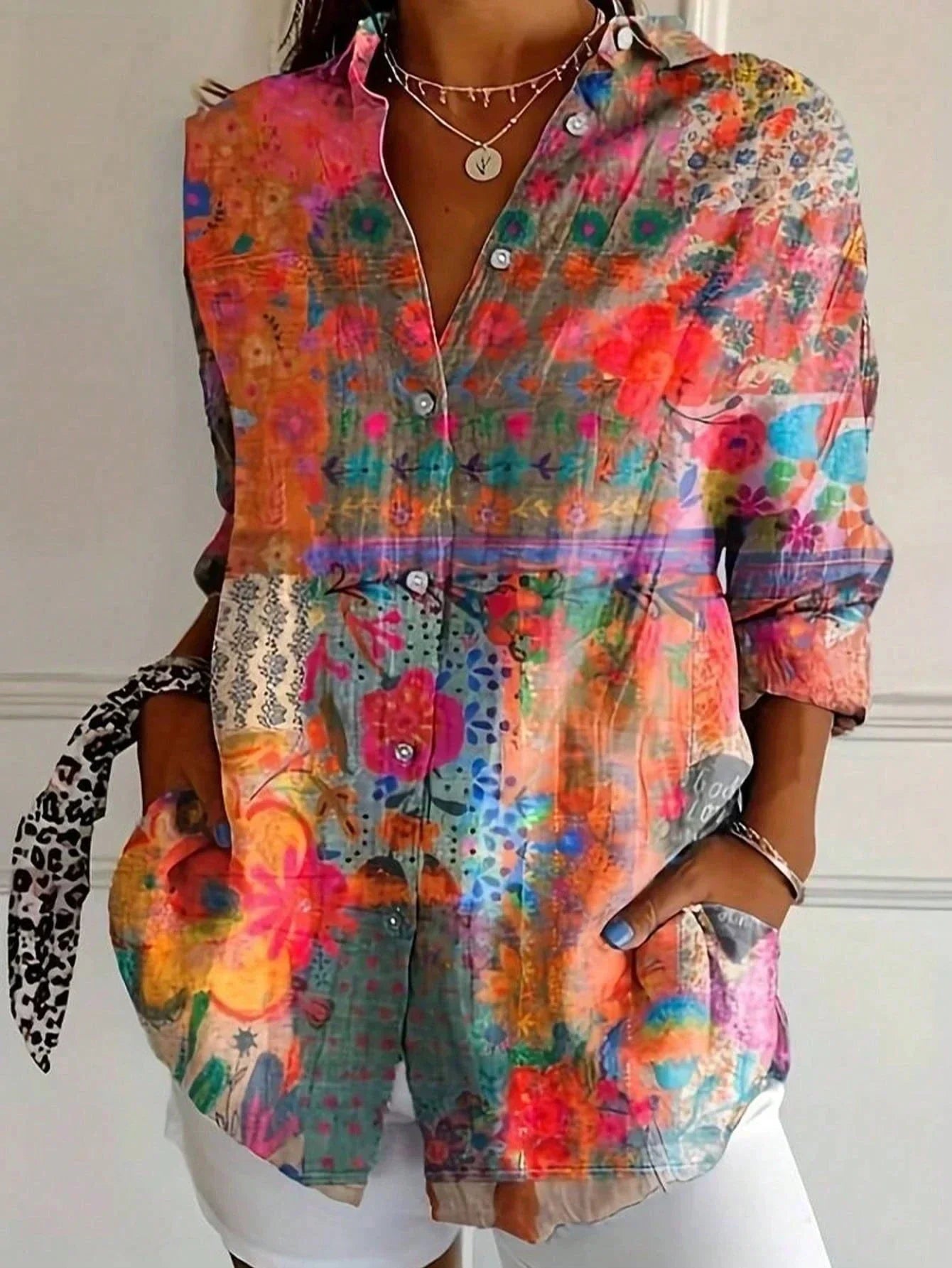 Tina Women's Blouse | Vibrant Print, Relaxed Fit, Plus Size Available - 2